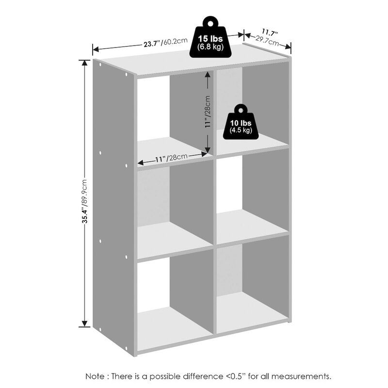Pelli Cubic Storage Cabinet, Bookcase, Bookshelf, 6-Cube, Espresso