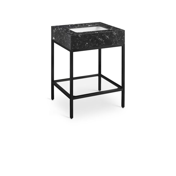 Meridian Furniture Marmo Black Engineered Marble Bathroom Vanity