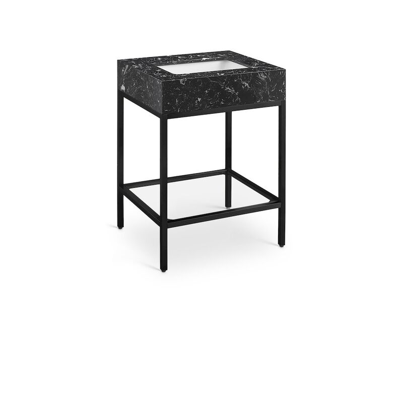 Meridian Furniture Marmo Black Engineered Marble Bathroom Vanity