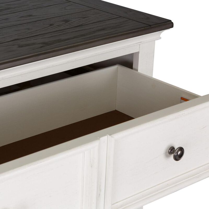 Liberty Furniture Allyson Park 5 Drawer Chest in Wirebrushed White w/ Charcoal Top image number 3