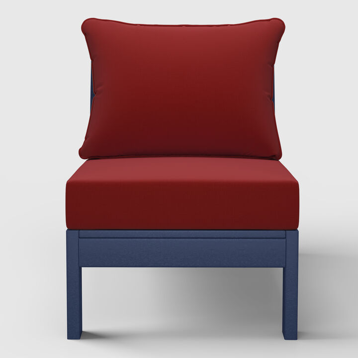 Outdoor HDPE Deep Seating Modular Armless Patio Chair