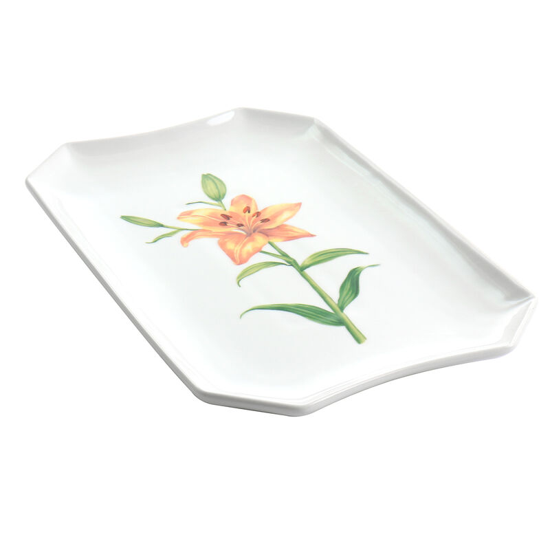 Martha Stewart Botanical Garden 14 Inch Fine Ceramic Serving Platter in White