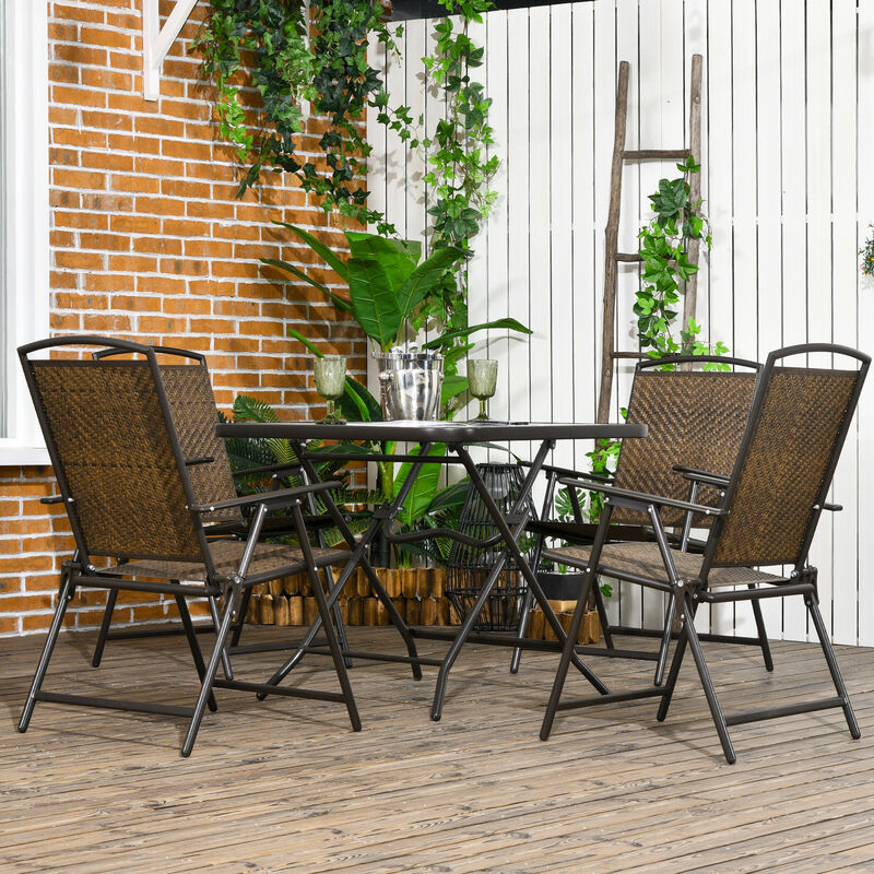Hivvago Foldable Outdoor Wicker Dining Set image number 1
