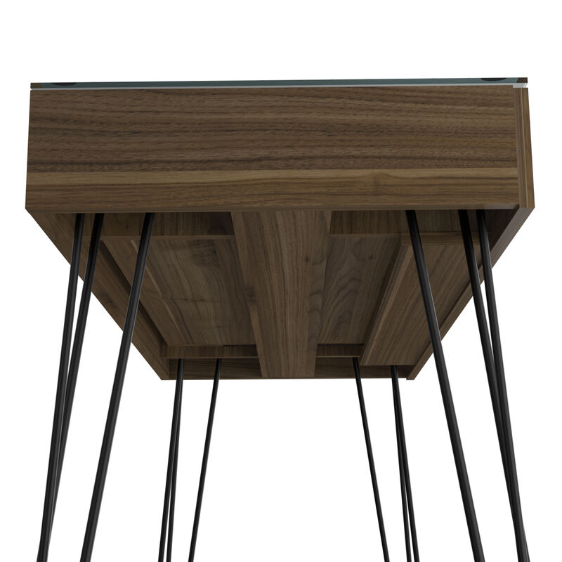 DEPOT E-SHOP Arizona 120 Drawer Desk, Four Legs, One Drawer, Mahogany