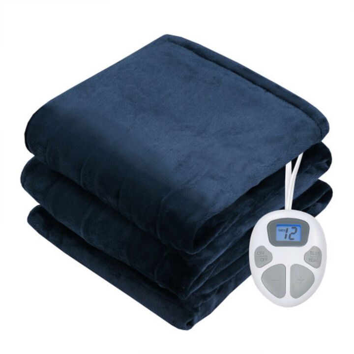 62" x 84" Flannel Heated Electric Blanket with 10 Heating Levels
