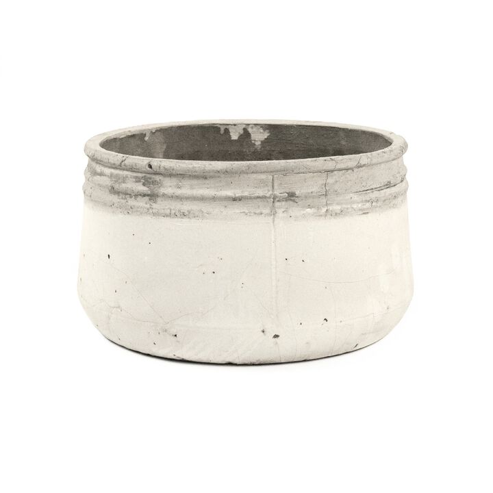 Distressed White Bowl