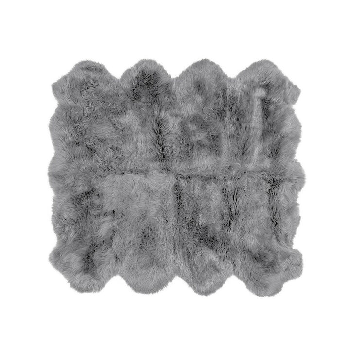 Genuine Sheepskin Rug "Octo" (5' 11'' x 5' 11'') &ndash; Soft & Fluffy Eight Pelt Lambskin Rug - Made in Argentina
