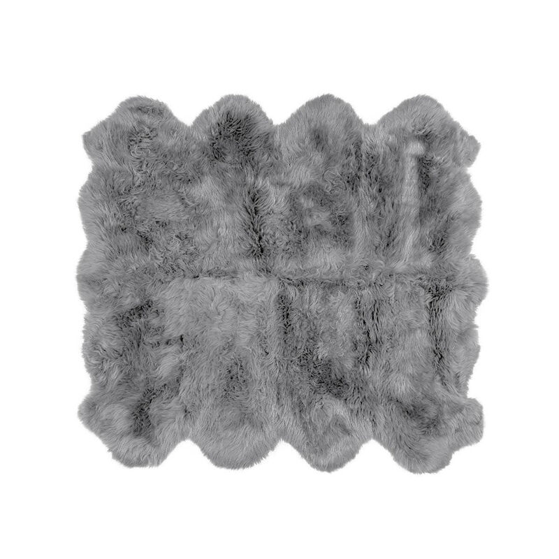 Genuine Sheepskin Rug "Octo" (5' 11'' x 5' 11'') &ndash; Soft & Fluffy Eight Pelt Lambskin Rug - Made in Argentina