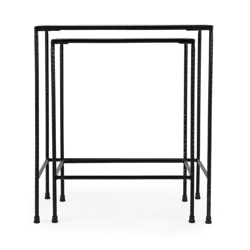 Butler Specialty Carrera Nesting Tables, Black, Black and White