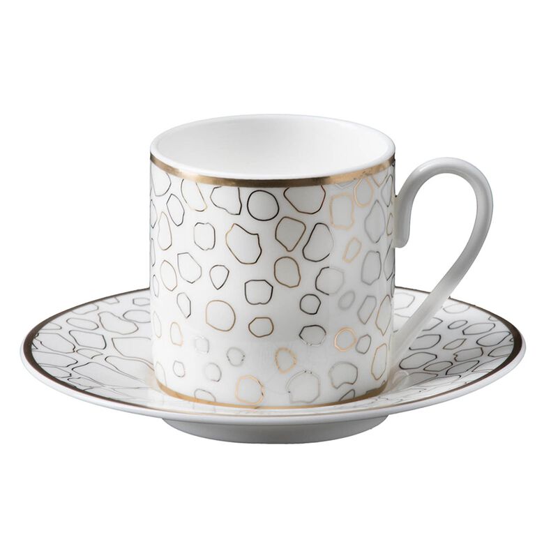 Coffee Cup & Saucer GIRAFFE Set of 2 in Luxury Box  diam. 2.3", H 2.5", Cap. 4 oz, Saucer diam. 4.75" image number 0