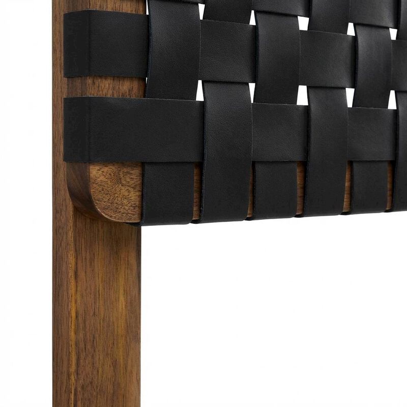 Vegan Leather King Headboard with Woven Texture and Durable Frame image number 5