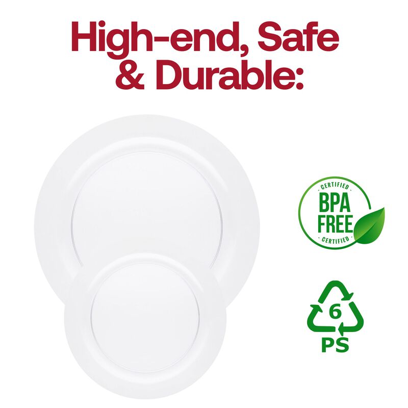 Clear Economy Round Plastic Dinnerware Value Set (120 Sets) image number 5