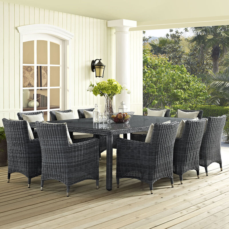 Modway - Summon 90" Outdoor Patio Dining Table Gray image number 1