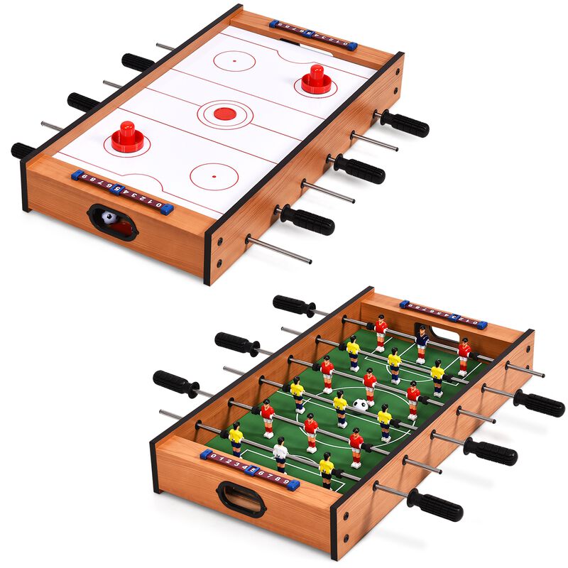 2 in 1 Multi Game Table with Air Hockey and Foosball for Indoor Outdoor Play-Light Brown image number 6