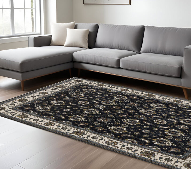 HomeRoots Oriental Area Rug With Fringe