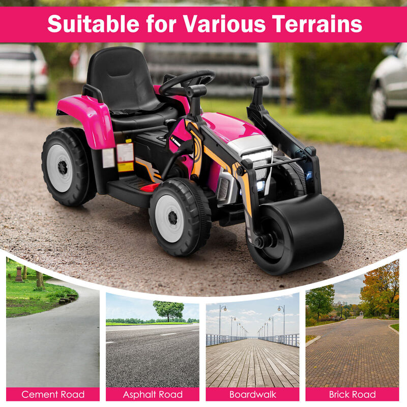 Kids 12V Ride On Construction Road Roller image number 4