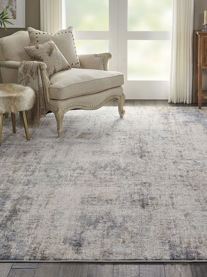 Rustic Textures RUS01 Gray/Beige 7&rsquo;10&rdquo; x Round Rug