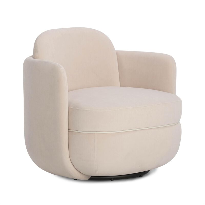 Casafoyer Wolfie Light Velvet Swivel Chair image number 0