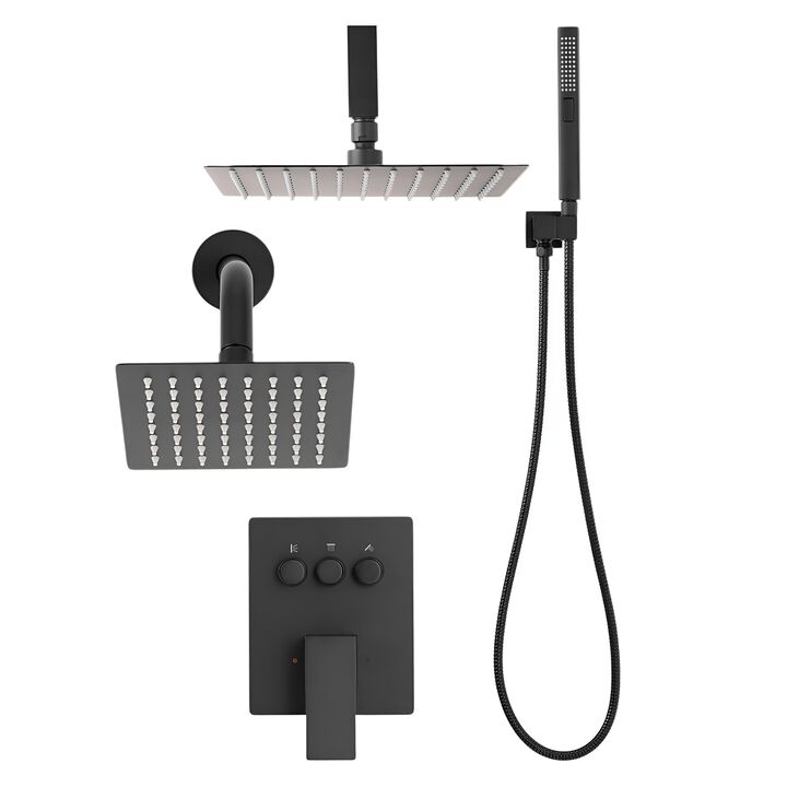 10 Inch Ceiling Mount Rainfall Shower System with Handheld Spray