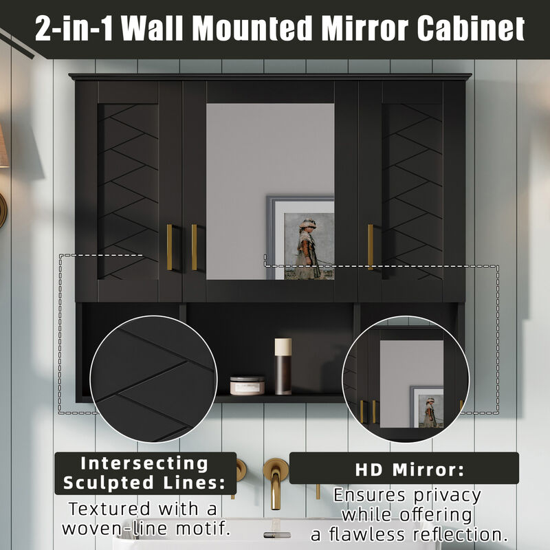 ELEMENT ACE Wall Mounted Medicine Cabinet with Adjustable Shelves and Soft Close Doors image number 7