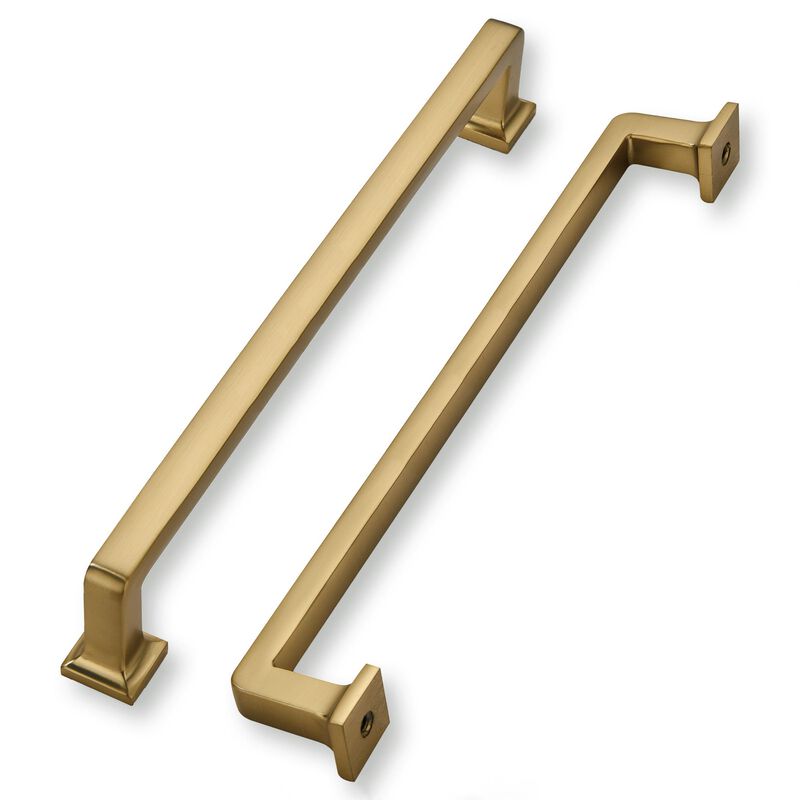 khtumeware 2 Pack Champagne Bronze Cabinet Pulls, 12 Inch(305mm) Hole Centers Antique Solid Satin Brass Cabinet Handles Kitchen