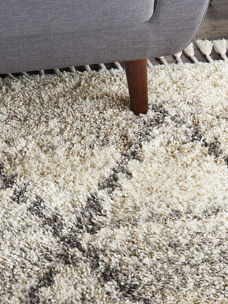 Oslo Shag OSL01 Ivory/Gray 5'3" x 7'9" Rug