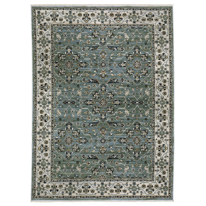 HomeRoots Floral Area Rug With Fringe