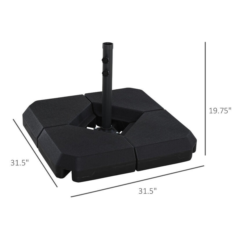 Umbrella Stabilizer: Steel Base with 4 Fillable Weights