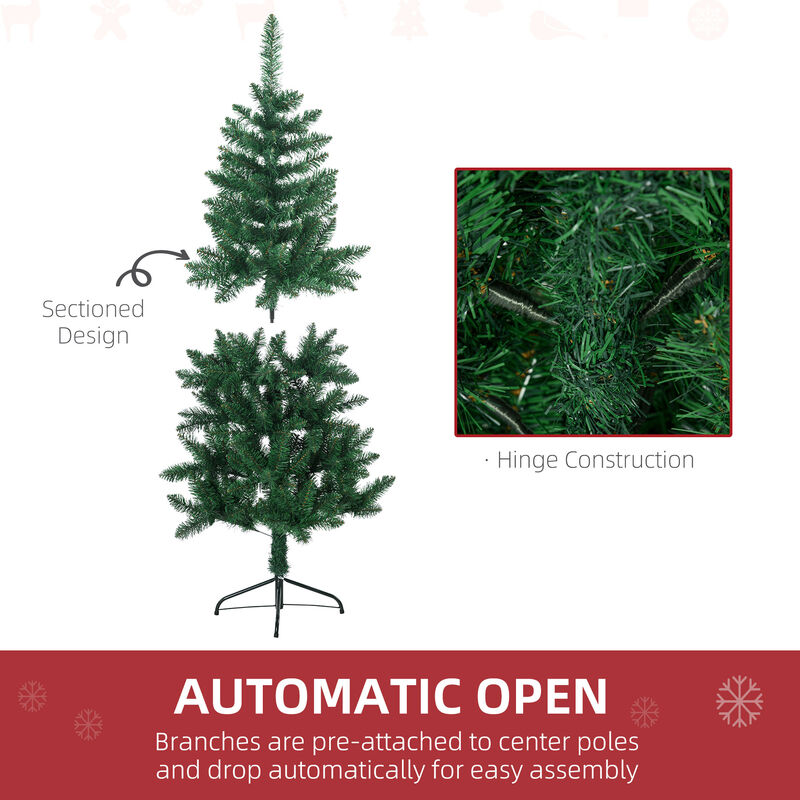 BreeBe 5 ft Artificial Half Christmas Tree Flat Back Design image number 5