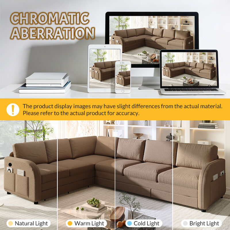 Lokweg 115.2" L-Shaped Sleeper Sofa image number 4
