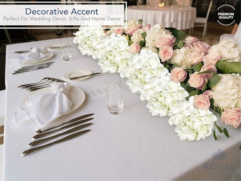 8 Piece Ivory Artificial Hydrangea Flower Heads Wedding Centerpiece Decor image number 1