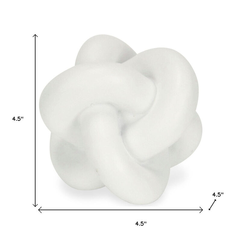 HomeRoots 5" White Resin Knot Tabletop Sculpture image number 5