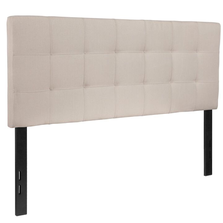 Flash Furniture Tufted Upholstered Full Size Headboard in Beige Fabric
