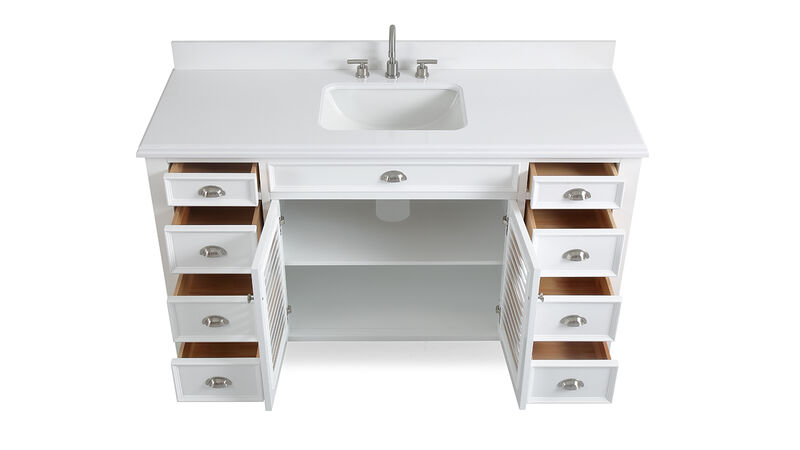 60 Inch Contemporary Style Single Sink White Kalani Bathroom Vanity image number 2