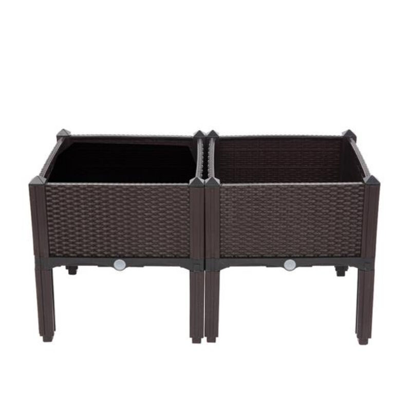 2Pcs Free Splicing Garden Planter Boxes, Durable Injection-Molded Design