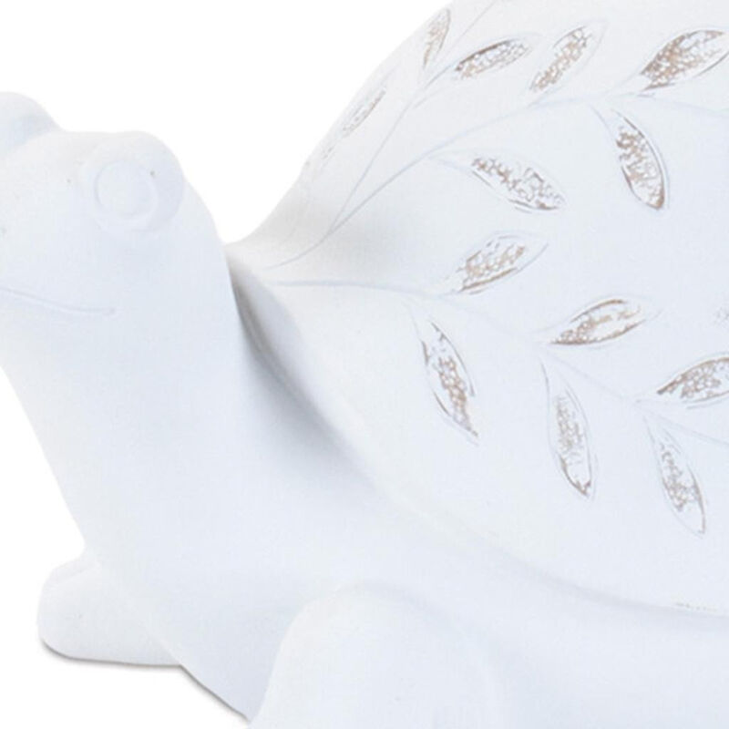 HomeRoots Set of Two White Polyresin Frog And Turtle Figurines image number 3