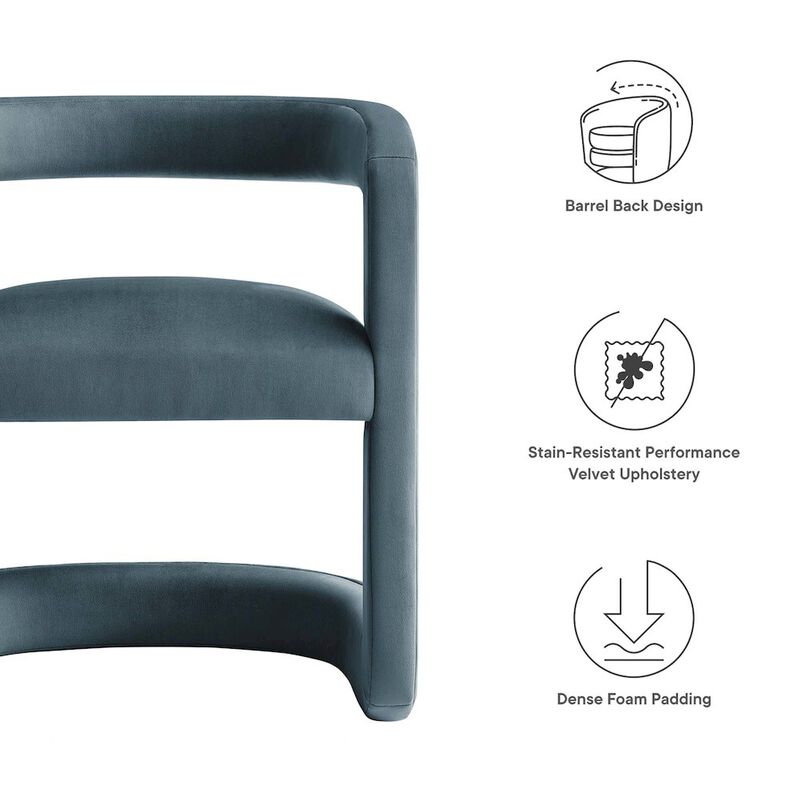 Winslow Barrel Performance Velvet Dining Chair image number 2