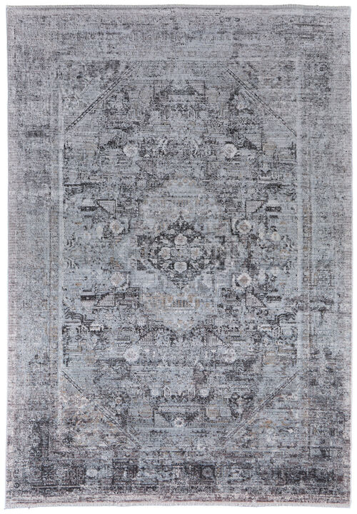 HomeRoots Oriental Power Loom Worn Faded Area Rug