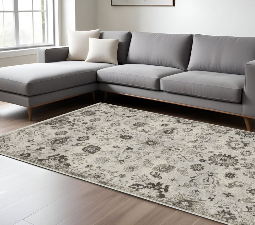 HomeRoots Oriental Area Rug With Fringe