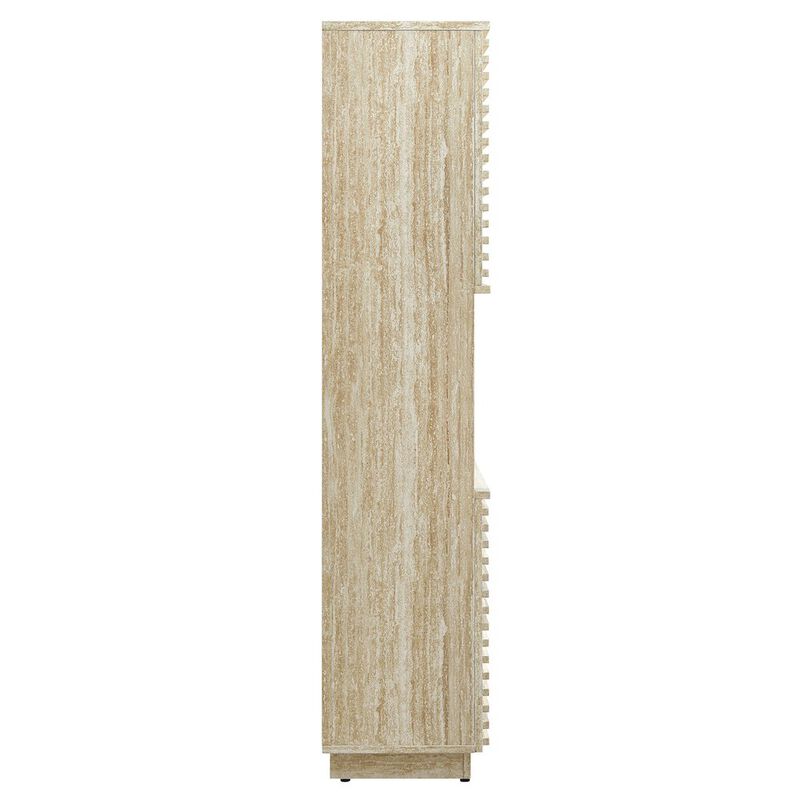 Modway Render Tall Faux Travertine Linen Storage Cabinet