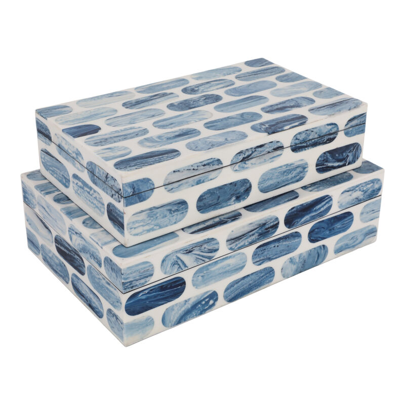S/2 Oval Print Resin Boxes image number 4