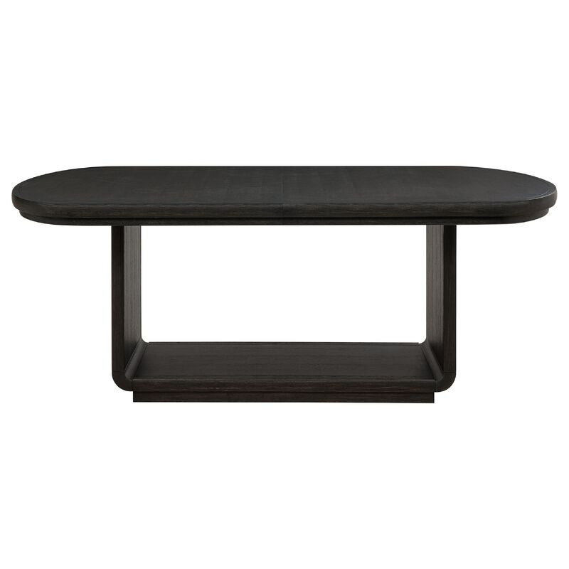 Lina Dining Table, 78-96 Inch Extendable Top, Open Base, Burnished Black image number 2