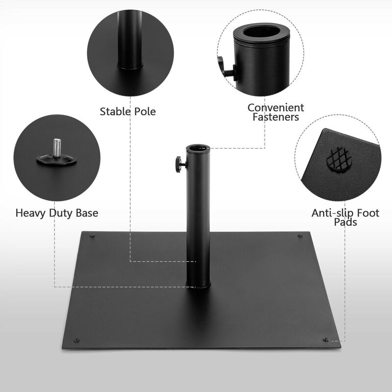 40 lbs Square Umbrella Base Stand for Backyard and Patio Umbrella Stability