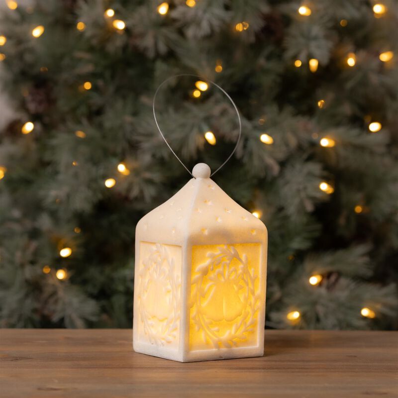 Hanging Holiday Bell Lantern with Cutout Design for Festive Indoor Decor