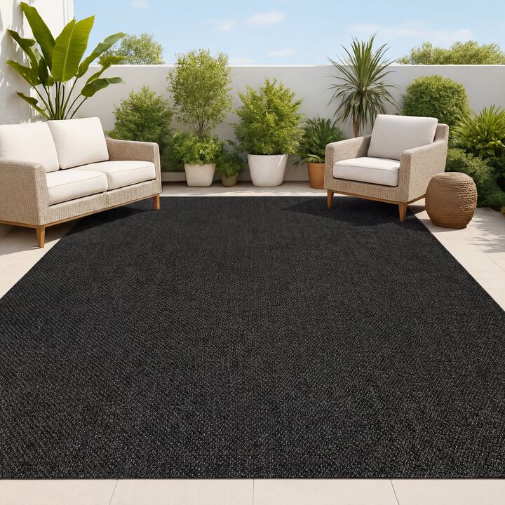 Solana Easy Jute Rustic Solid Color Indoor/Outdoor Area Rug