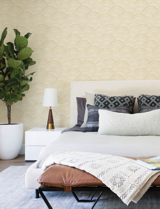 Encircle Yellow Geometric Wallpaper (Set of 2)