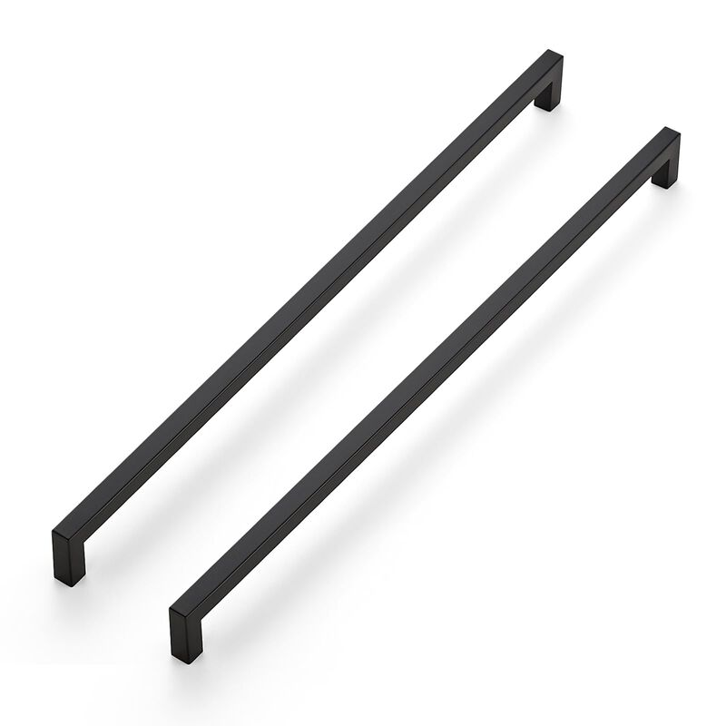 JOY DECOR 6 Pack Cabinet Handles, Black Cabinet Pulls, 18 Inch Kitchen Cabinet Handles Square Drawer Pulls Stainless Steel Drawe