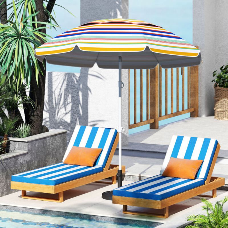 6.5 Feet Beach Umbrella with UPF 50+ Sun Protection and Push Button Tilt-Colorful image number 2