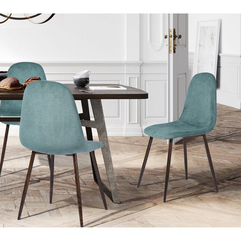 Set of 4 Scandinavian velvet chairs Mint