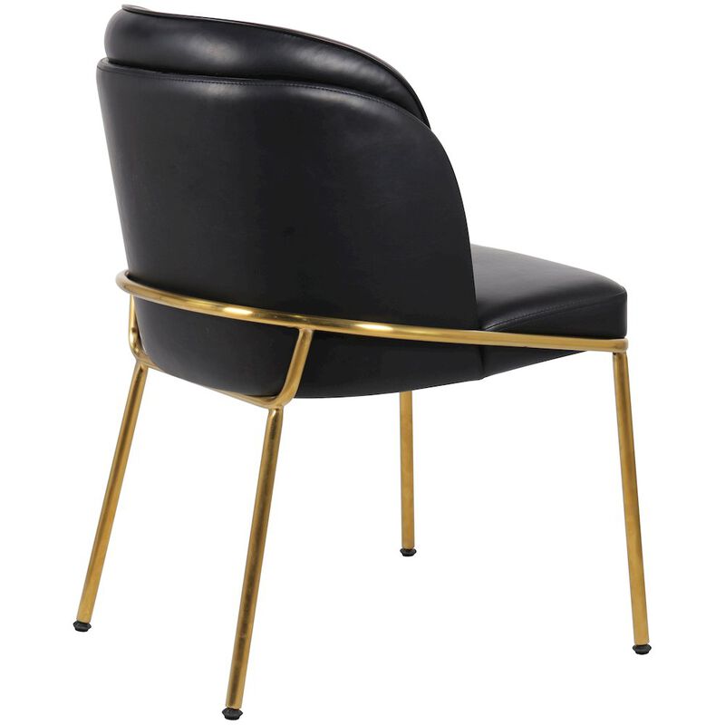Meridian Furniture Jagger Black Vegan Leather Dining Chair, Set of 2